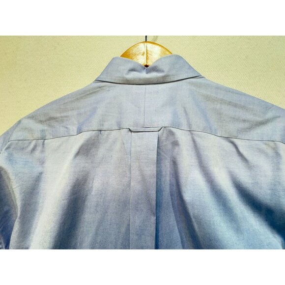 Club Room Mens Pinpoint Oxford Dress Shirt Size 16 32/33 Light Blue Pocket - Picture 13 of 13